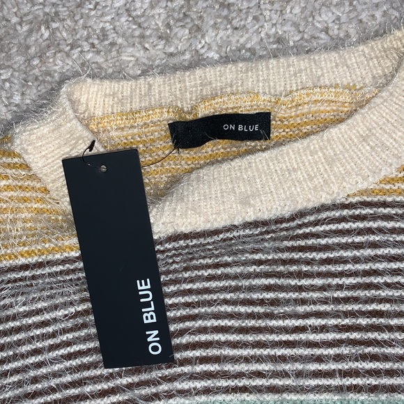 NWT- On Blue- Sz Large- Fuzzy Sweater- Earth Tones - Picture 4 of 10